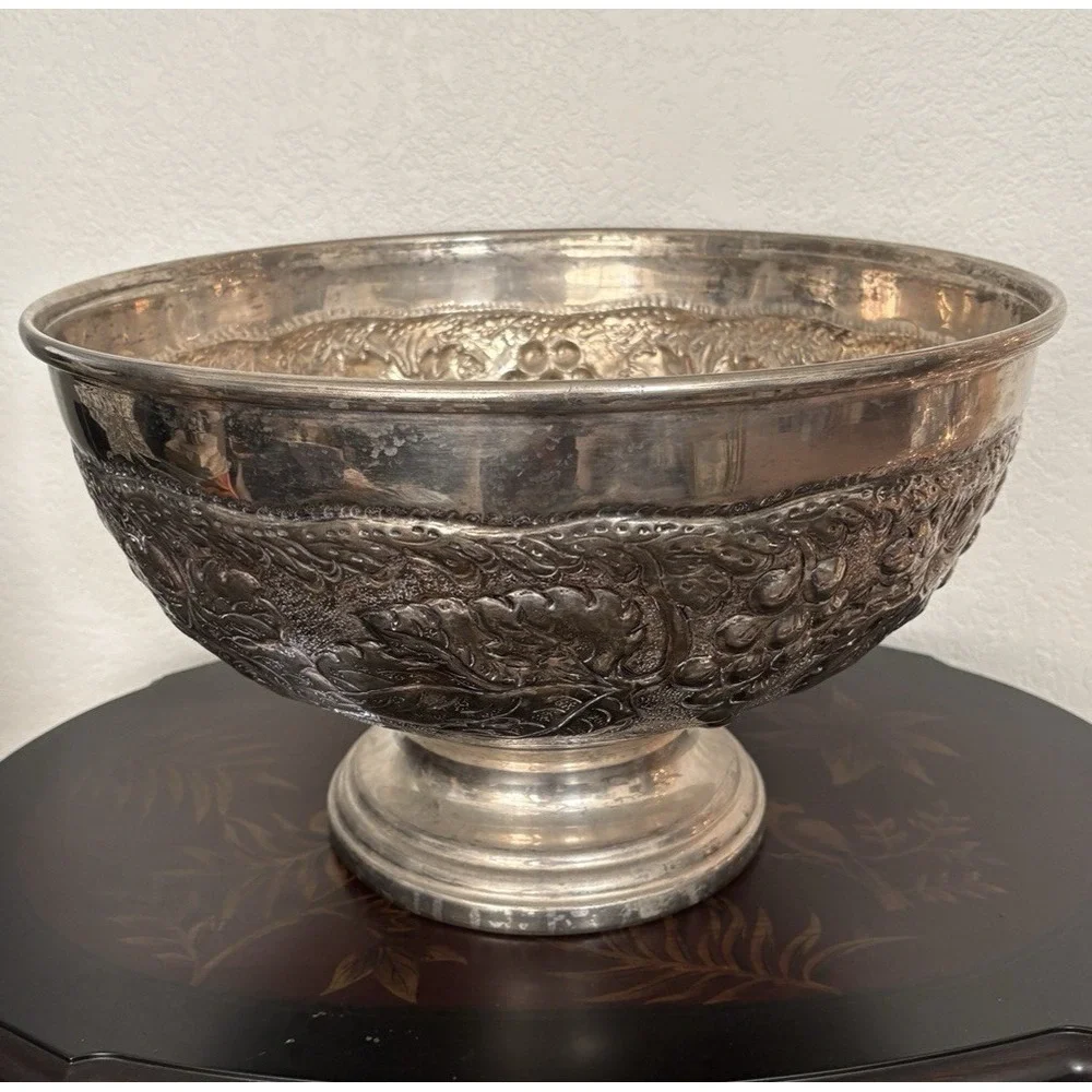 Vintage Extra Large Silver Plate Champagne Cooler Chiller Wine Ice Bucket